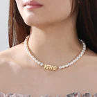 Ожерелья женские из нержавеющей стали с имитацией жемчуга