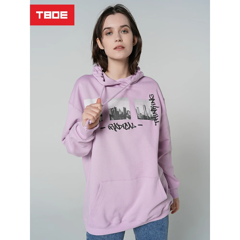 Толстовка женская TBOE с капюшона 83% Хлопок 17% Полиэстер сиреневый 81594 | Женская