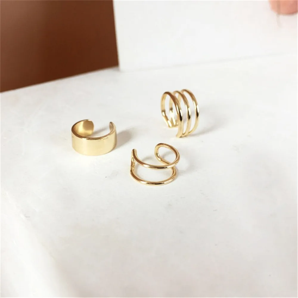 

Light Luxury Hollow No Pierced Ear Bone Clip Double-layer Three-layer Line Simple Fashionable Fake Female Earrings Women Jewelry