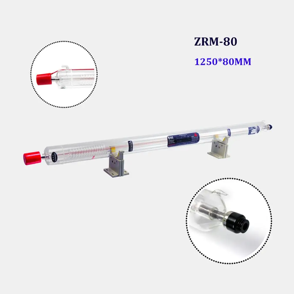 Лазерная трубка ZRM 80 Co2 1 кВт W2 Вт лазерная в комплекте|Запчасти для