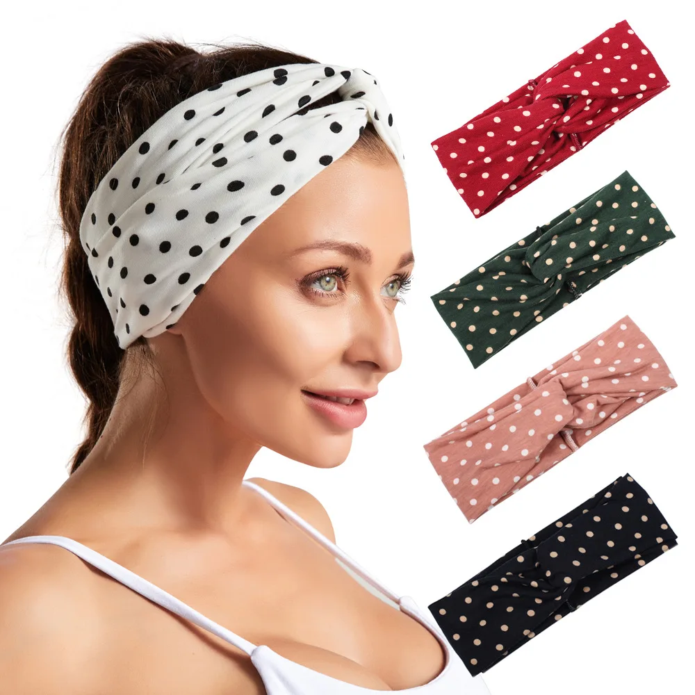 Lady temperament headband top cross hairband classic dot simple fashion hairband woman girl hair accessories
