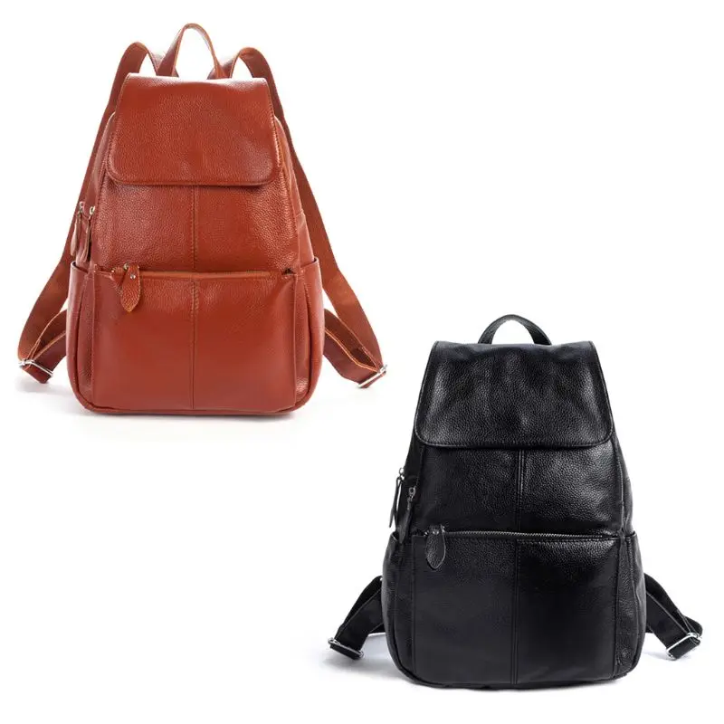 

Women Genuine Leather Backpack Casual Daypacks Large Travel Rucksack School Bag