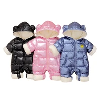 baby winter snowsuit plus velvet waterproof no wash baby boy girl jumpsuit newborn romper toddler overalls infant coat clothes