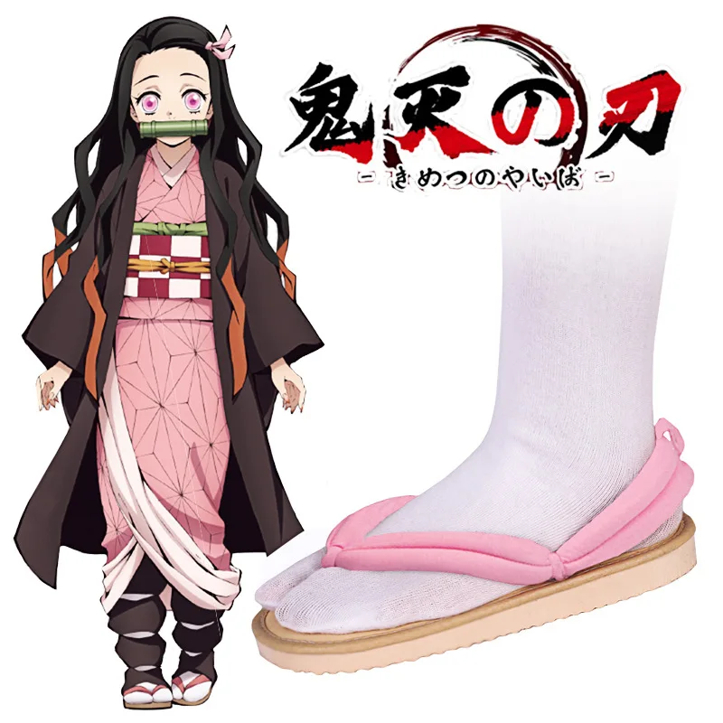 Женская обувь для костюмированной вечеринки в японском стиле Kimetsu No Yaiba Kamado Tanjirou