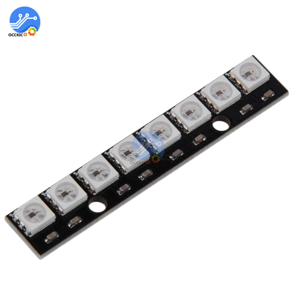Black 8 Channel WS2812 5050 Full Color RGB Module 8LED Lights Driver Development Board for Arduino LED Strip Lamp|board arduino|board boardboard led