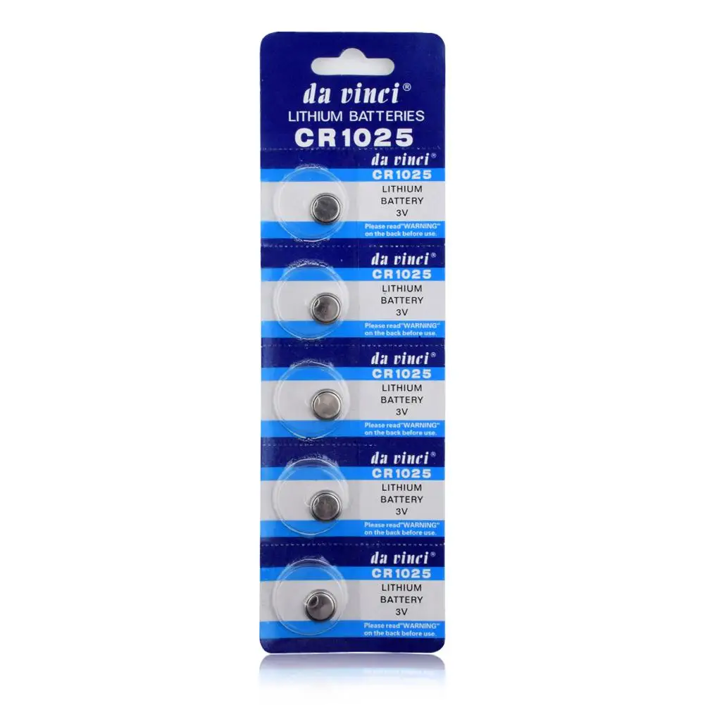 100Pcs=20Card 3V Lithium CR1025 Button Battery Coin Cell Batteries Replacement High Energy Density For LED Lights Toys Watches |