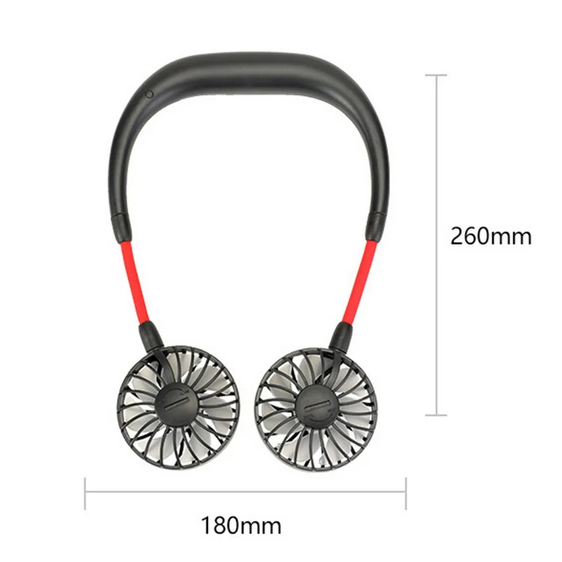 7-лопастной мини-вентилятор USB для шеи перезаряжаемый маленький портативный