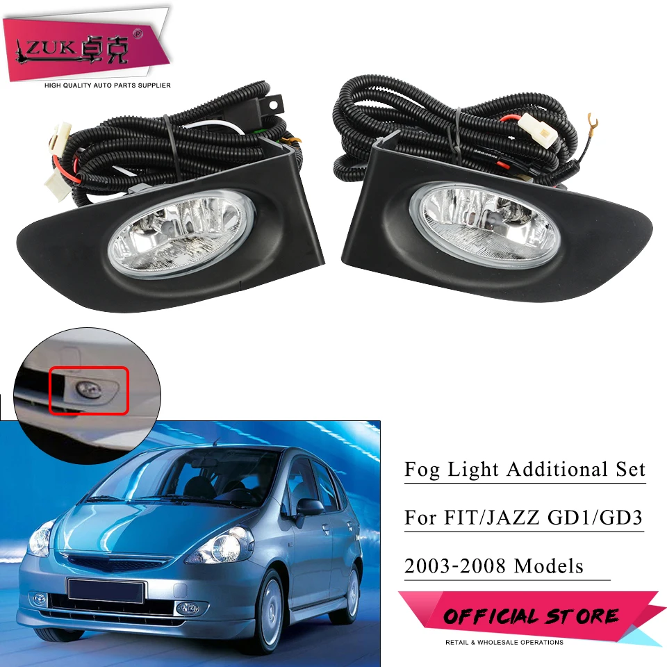 

Противотумансветильник фары ZUK, комплект для HONDA FIT JAZZ GD1 GD3 2003-2008, японская версия, дополнительные противотуманные фары