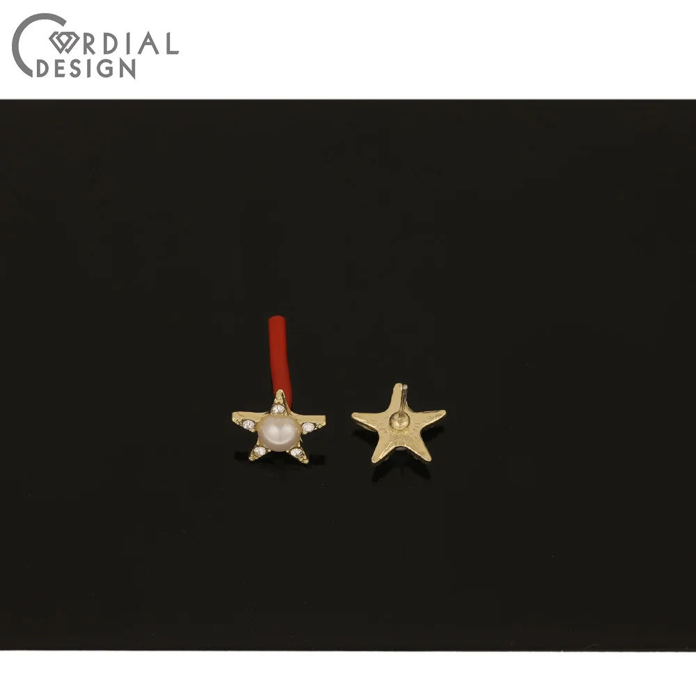 

Cordial Design 100Pcs 12*12MM Jewelry Accessories/Stars Shape/Hand Made/DIY Making/Imitation Pearl/Rhinestone Earrings Stud