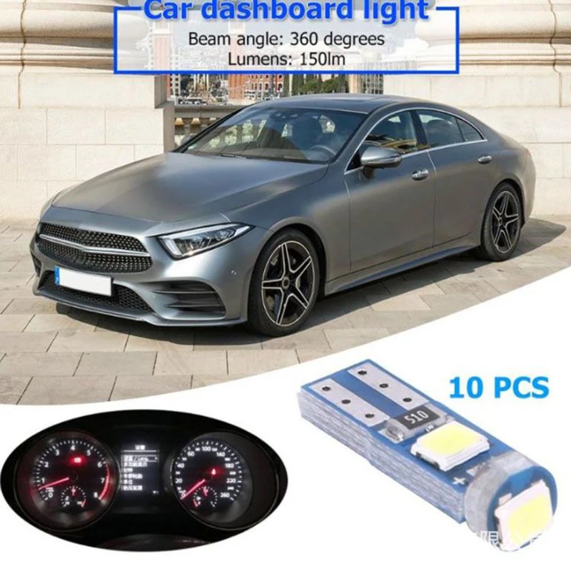 20 шт. T5 W1.2W 27 74 86 206 3SMD 3030 автомобильный интерьерный светильник, автоматический боковой клиновидный светодиодный индикатор приборной панели