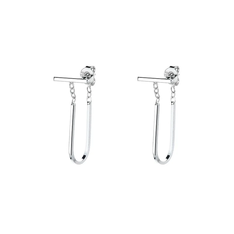 

925 Sterling Silver Tassel Cross Charm Piercing Stud Earring For Women Party Jewelry Pendientes Oorbellen eh1390