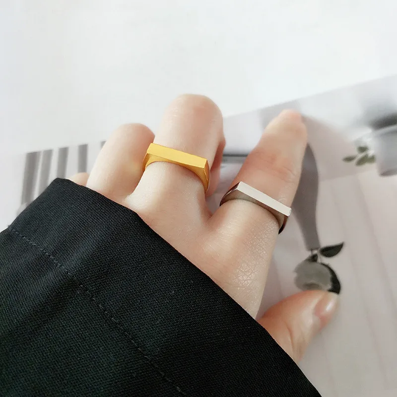 Японские и корейские кольца для женщин мужчин золотистого серебристого цвета