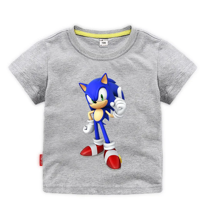 

2020 Summer Kids Sonic The Hedgehog T Shirt Boys T-shirt Children Sonic Short Sleeve Tshirt Tee Toddler Girls Tops Clothes 2-10Y