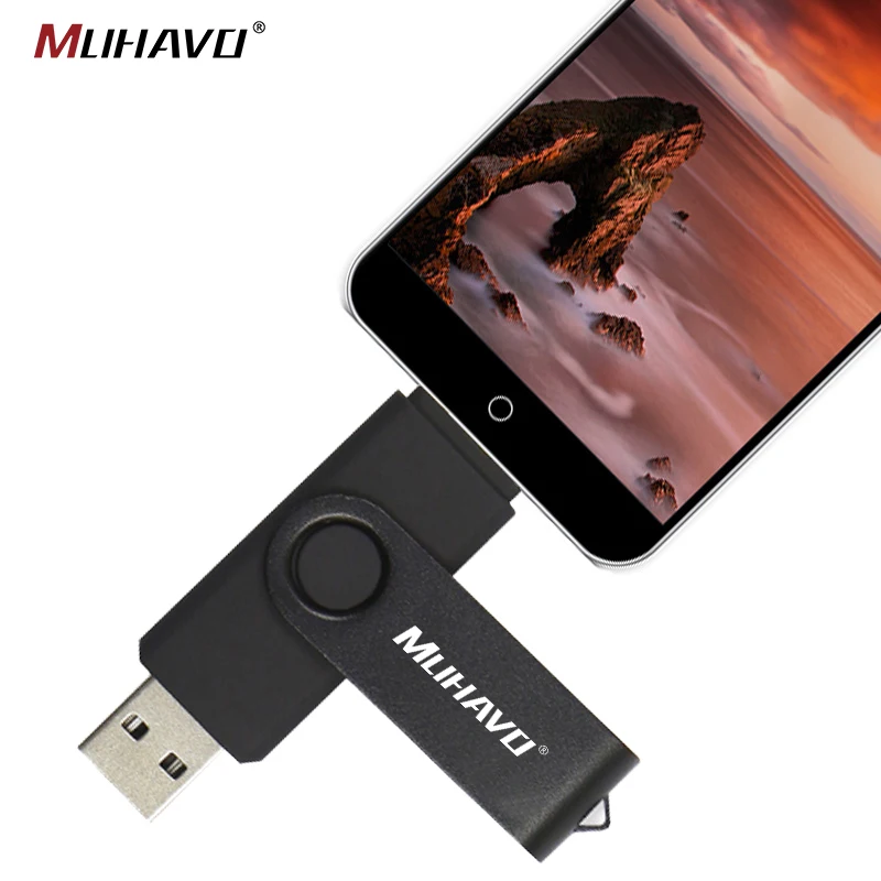 Usb флеш накопитель 128 Гб OTG 64 Смартфон Флешка 32 16 металлический otg cle usb 8 ГБ