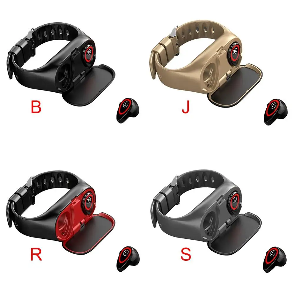 

2019 with Bluetooth Earphone Smartwatch 2 in 1 Hate Rate Blood Pressure Monitor Sports Band M1 Smart Bracelet