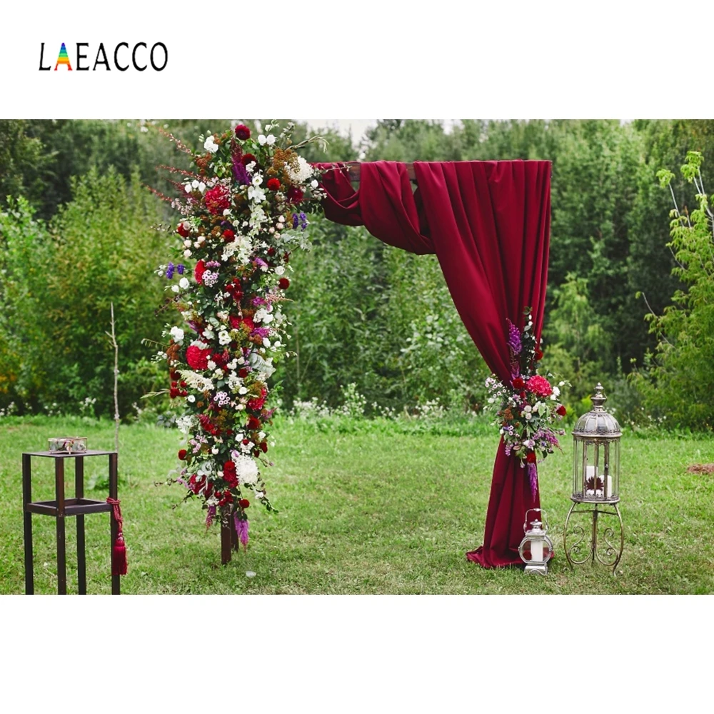 Фон для фотографии Ляэкко "Свадебный фотофон лесные деревья луг занавес цветы свет детский день рождения фотографический задник".