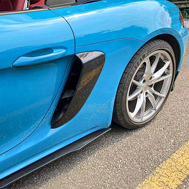 Боковые вентиляционные отверстия из углеродного волокна для 2016-2019 Porsche 718 Boxster Cayman