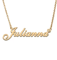 love heart julianna name necklace for women stainless steel gold silver nameplate pendant femme mother child girls gift
