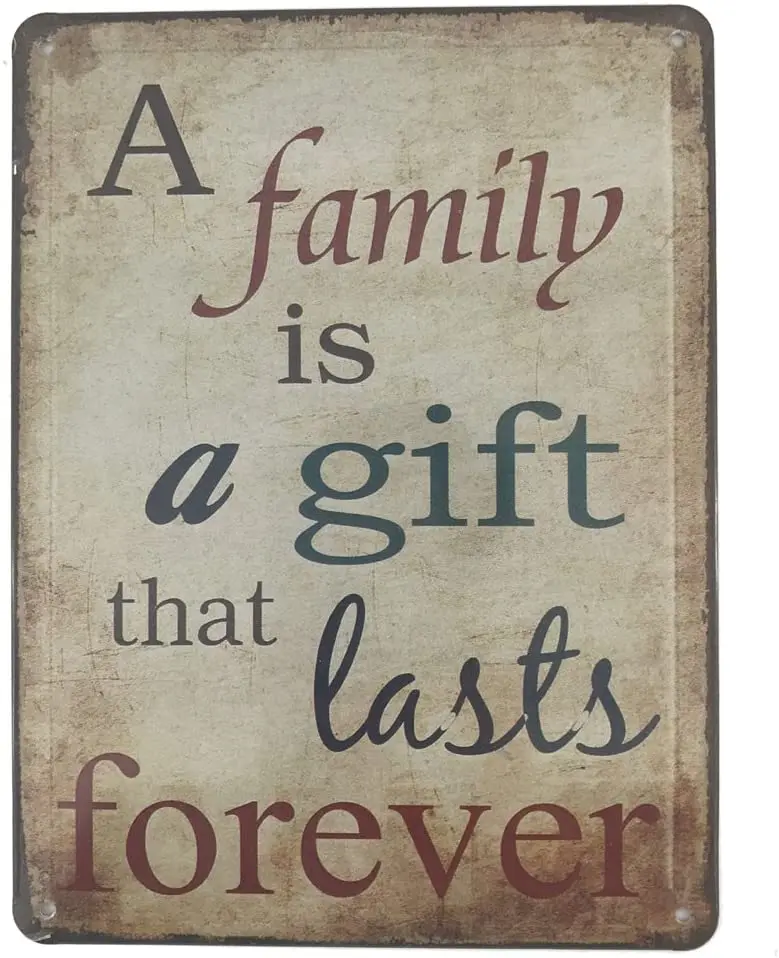 

6x8 Inches Wall Art Picture Wall Decor Hanging Metal Tin Sign Plaque (A FAMILY IS A GIFT THAT LASTS FOREVER)