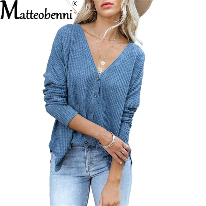 

2021 Autumn New Cardigan Women Sweater Waffle Pure Color Single-Breasted Tops V-Neck Long-Sleeve Female Casual Shirts Sweaters