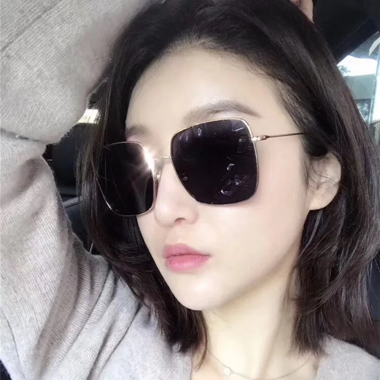 

Retro Big Square Sunglasses Women Vintage Brand Shades Progressive Metal Color Sun Glasses For Female Fashion Designer Lunette
