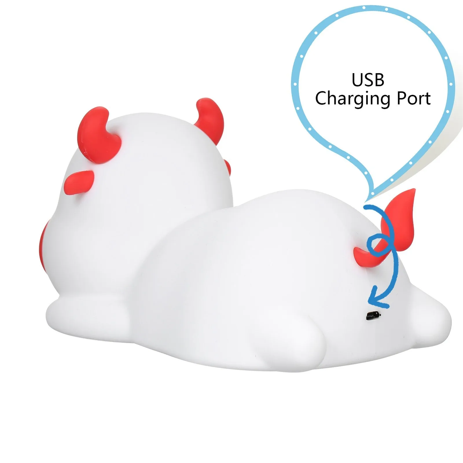 

Usb Cute Cow Led Nursery Night Lights For Kidscute Animal Silicone Baby With Contact Sensor Remote Control Charging Night Light