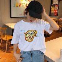cartoon pizza funny cartoon t shirt women harajuku 90s ulzzang graphic female short sleeve t shirt summer clothes