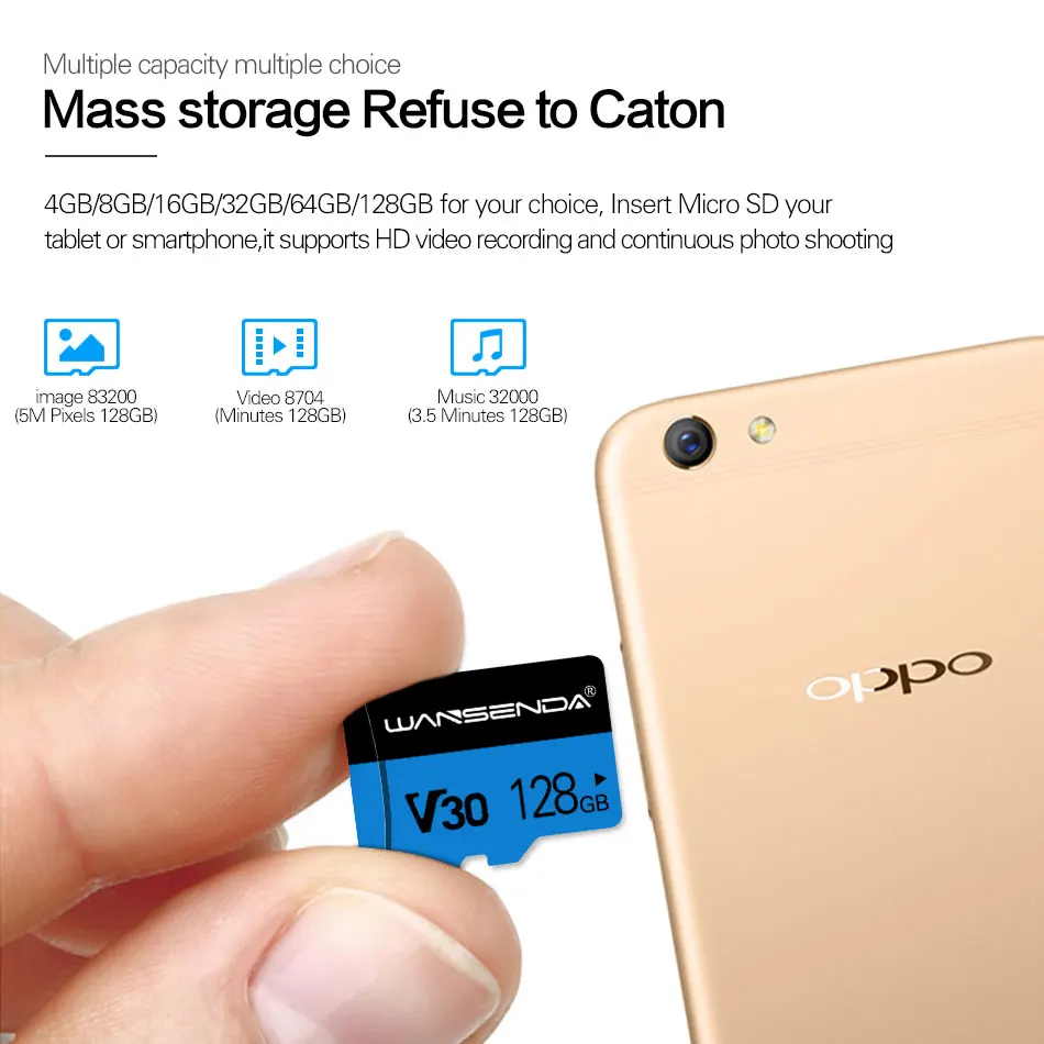 WANSENDA карта памяти класс 10 Micro SD 8 ГБ 16 32 64 128 ГБ|Карты памяти| |