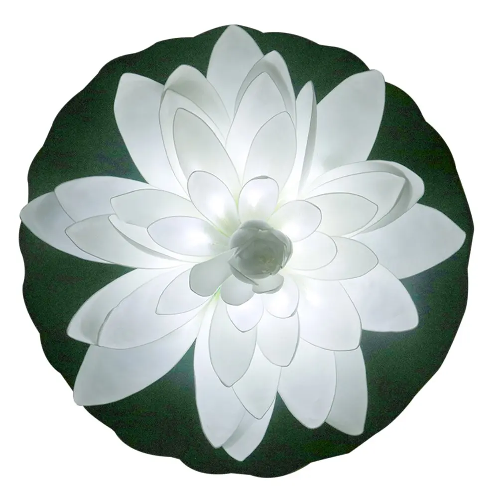 0.06W Solar LED Lotus Flower Lamp Water Resistant Light Outdoor Floating Lantern Pond Night for Garden Pool Yard | Лампы и освещение