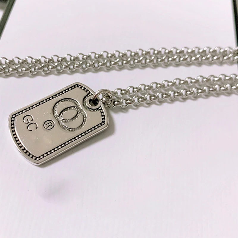 

Chain Necklace For Men And Women Four Board Design Pendant With Logo Stenciled