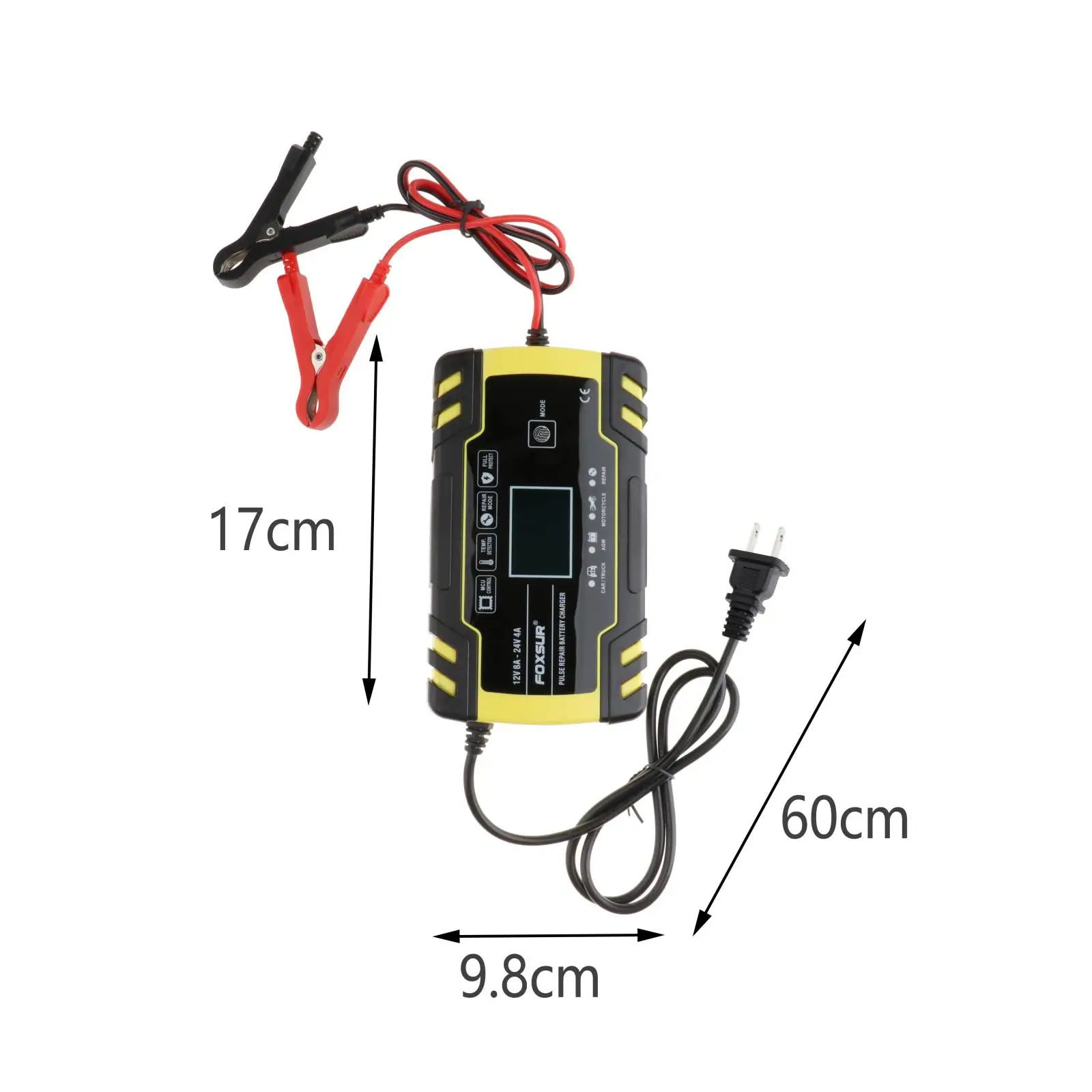 Smart Car Battery Charger 12V 8A 24V 4A Pulse Repair Fast Automatic Charging