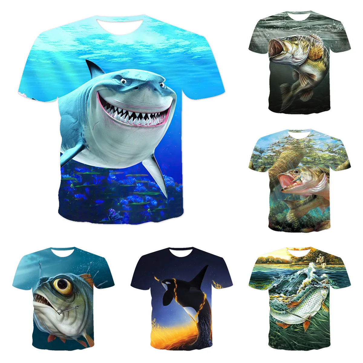 

Summer Top Men's Fun T-shirt Women's 3D Animal Crew Neck Beach Hip Hop Shorts Free Delivery Harajuku Street Style Xxs-6xl