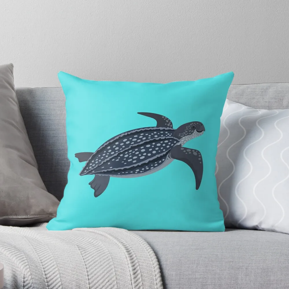 

Happy Leatherback морская черепаха, декоративная подушка, наволочка для дома, 40x40 см, 45x45 см