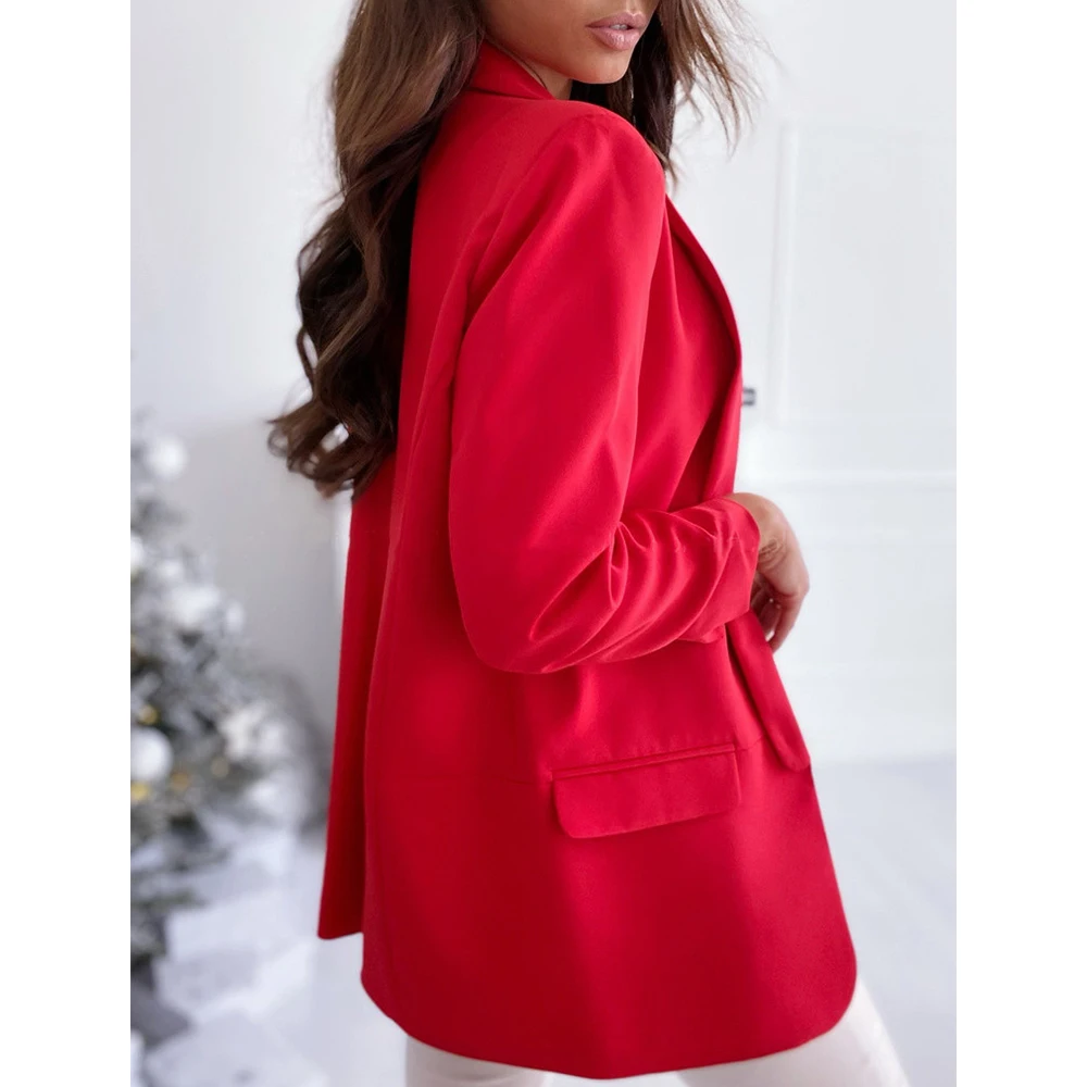 

spring and autumn women's new slim suit coatBlazer Women Lapel Collar Open Stitch Solid Color Ladies Coat Slim Elegant Blazer