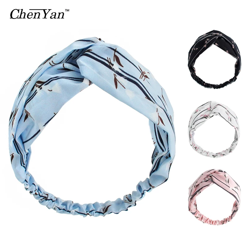 Chen Yan Satin полосатая повязка на голову Girl повязки с узелком New Wild Hairband FD18022| |