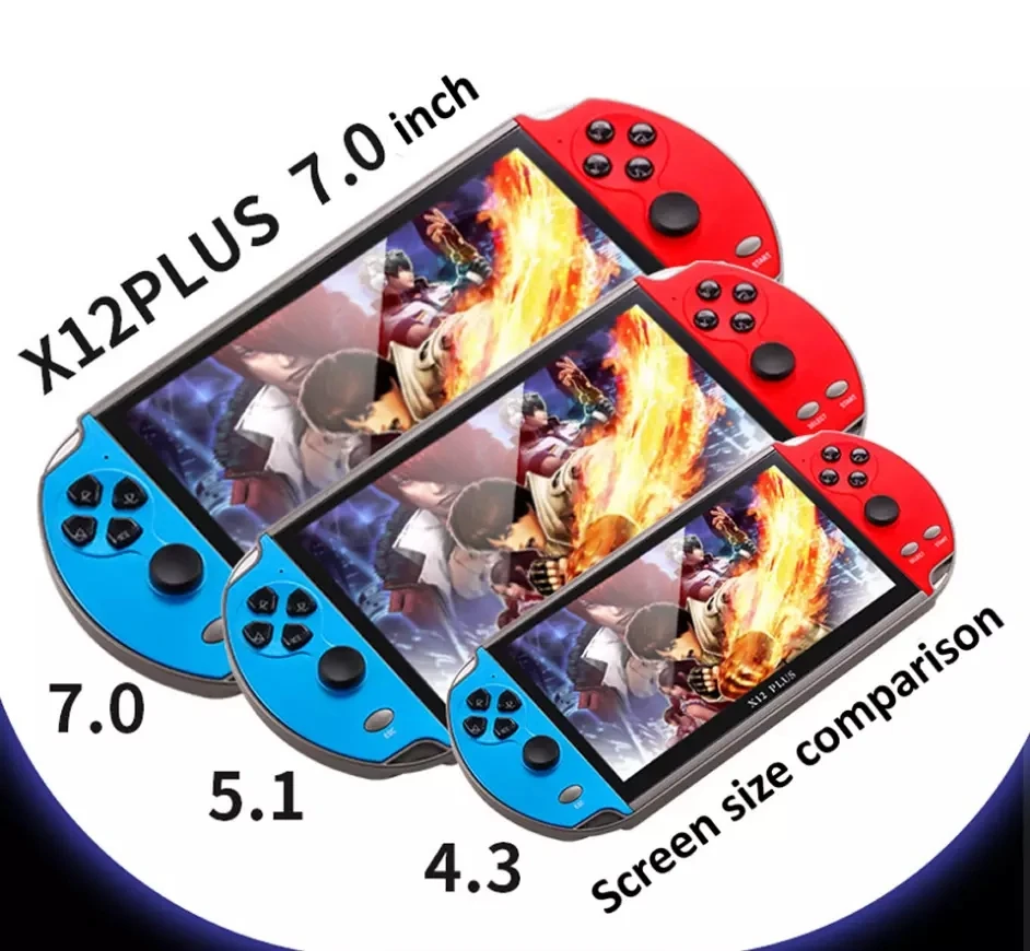 X12 PLUS видеоигра 7 дюймов ЖК двойной рокер портативная Ретро игровая консоль видео
