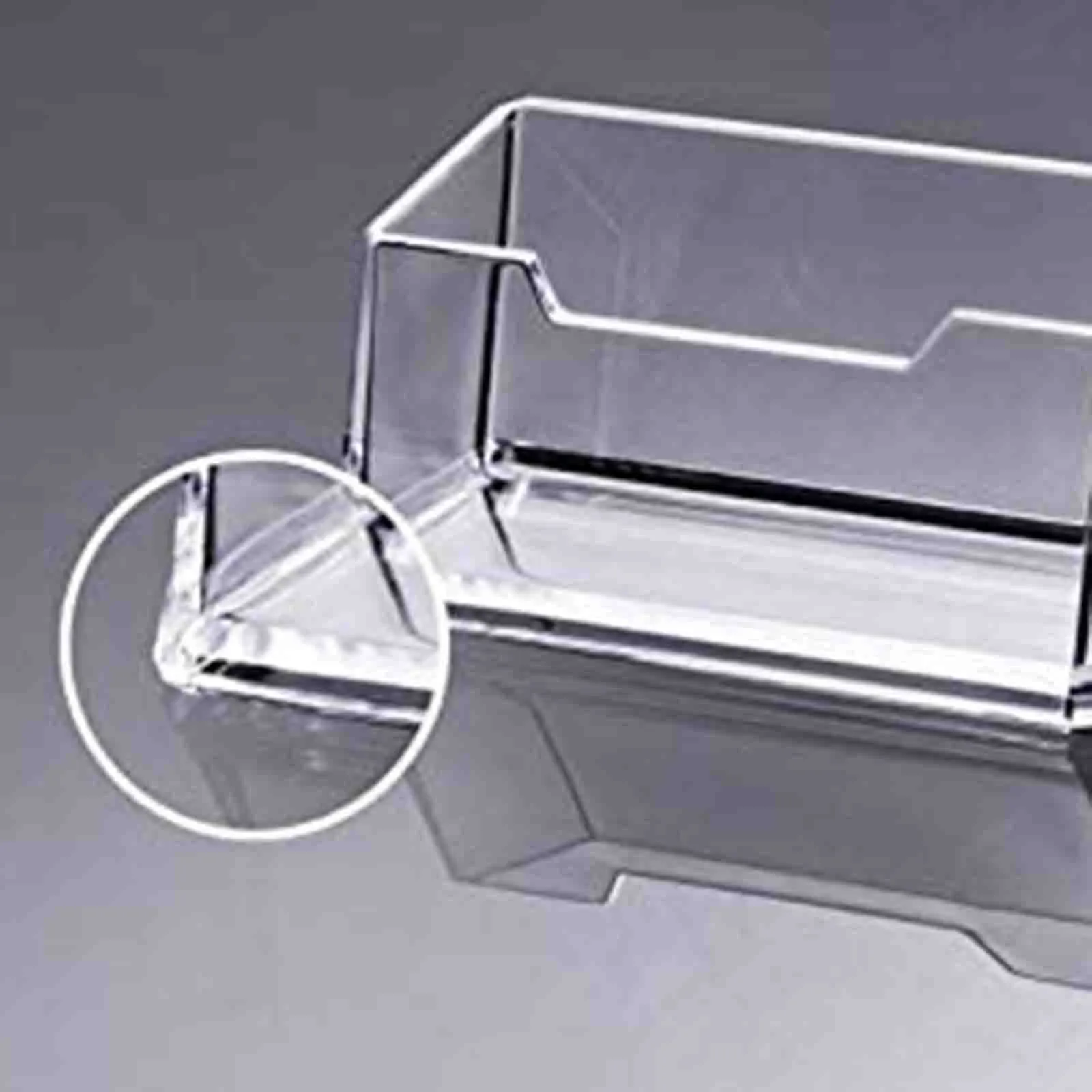 

6pcs General Clear Plastic Desktop Business Card Holders Display Stands Transparent Card Case Box School Office Supplies
