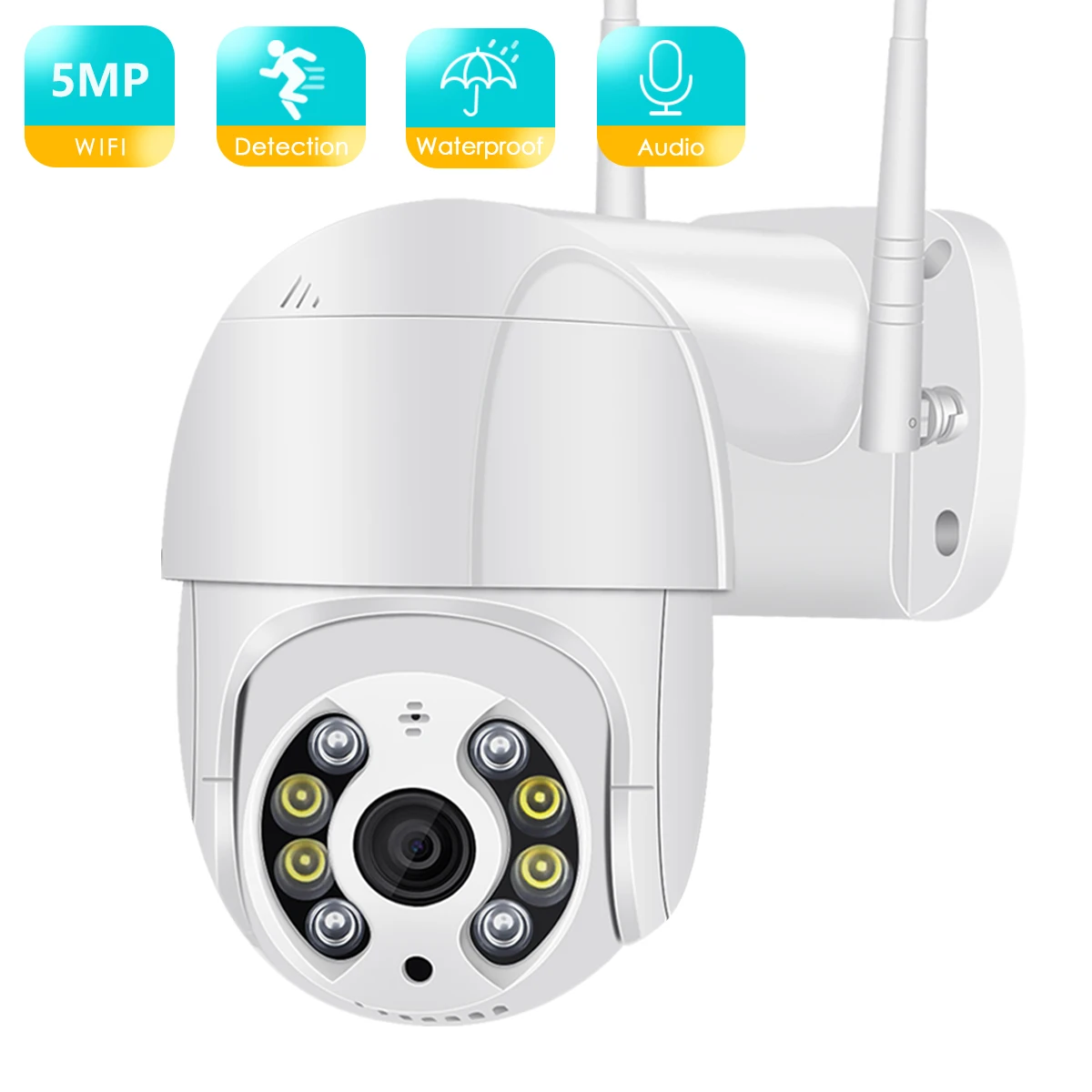 

BESDER 5MP PTZ Wi-Fi Camera Artificial Intelligence Human Motion Detection Waterproof CCTV Ip Camera 2-Way Audio IR Night Vision