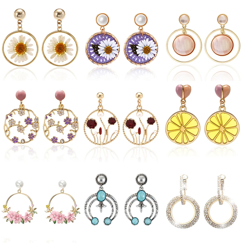 Серьги-кольца в Корейском стиле женские металлические полые классические серьги