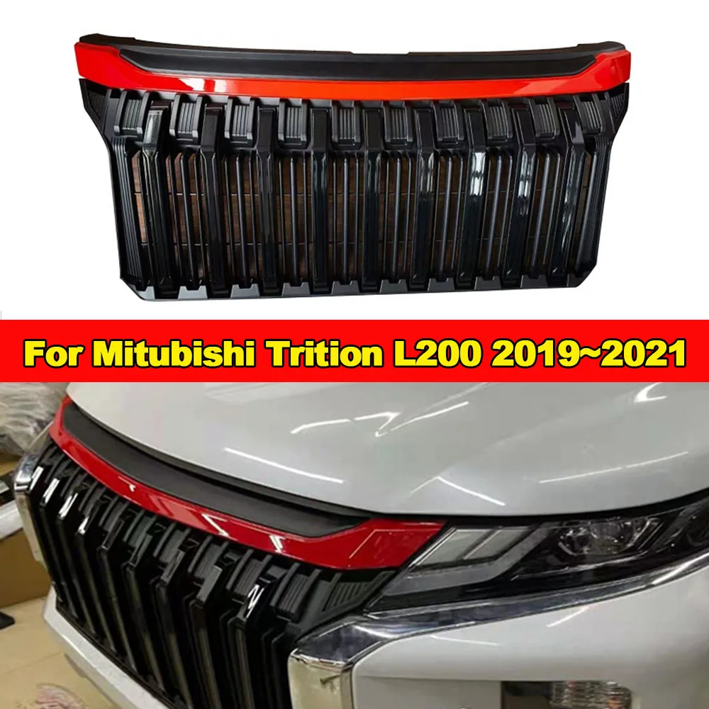 

Car Accessories Auto Bumper Grilles Modified Grille For Mitubishi Trition L200 2019~2021 New design Front Radiator Grill