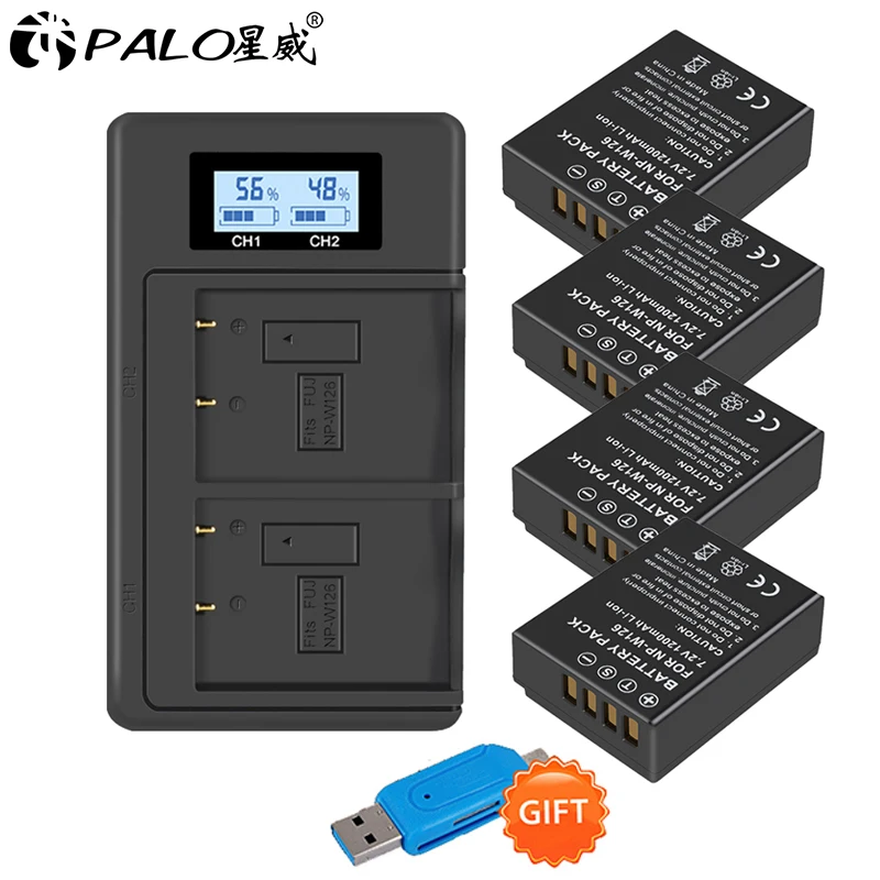 7 2 V 4 шт. NP W126 NPW126 Камера Батарея ЖК дисплей USB для Fuijofilm X E1 E2 E2S E3 M1 T2 T10 T20|Цифровые