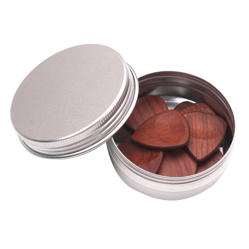 

Wooden Guitar Pick Plectrum Metal Storage Box for Picks Hold Case Care Tool Guitarra Musical Instrument Gift Accessories