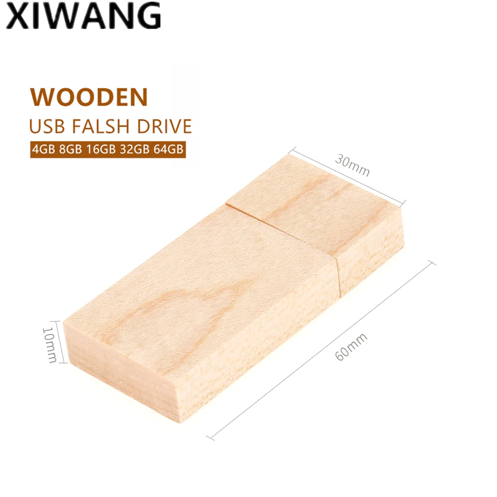 

Newest Style Usb Flash Drive 64Gb Natural Wooden Box Pendrive 32Gb Usb Stick 4Gb 8Gb Memory Key Pen Drive 16Gb Free Custom Logo