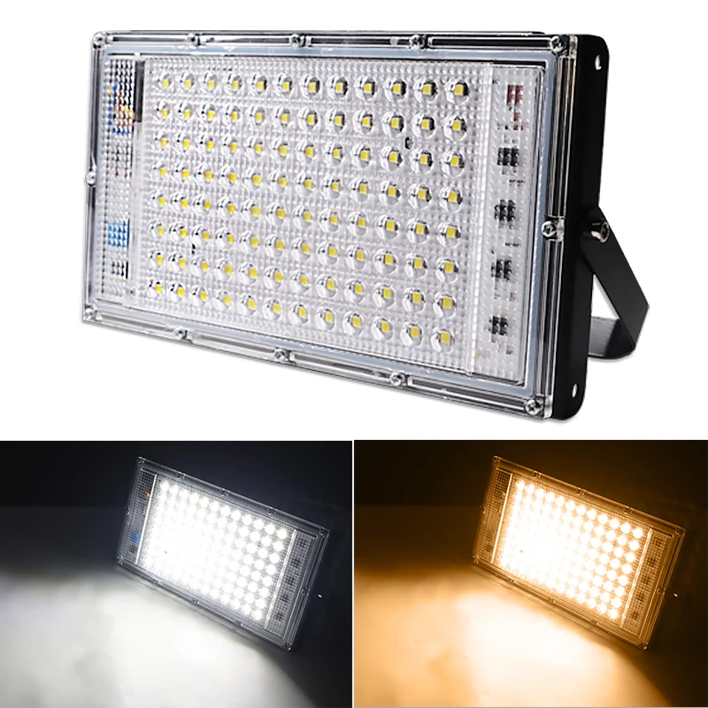 Светодиодный прожектор 50 Вт 100 RGB холодный теплый AC220V 240 В светодиодный уличный