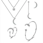 Комплект из колье, браслета и сережек, из серебра 925 пробы, с цирконом