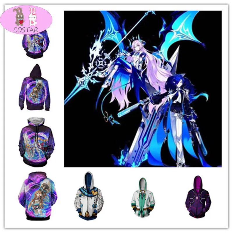 

COSTAR Game ELSWORD Cosplay protagonist Hoodie Costumes Men and Women Sw0eater Game Jacket 3D Digital Print New