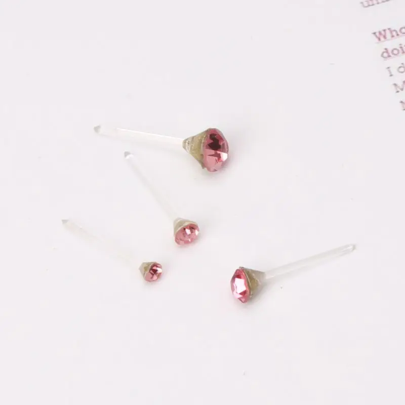 

20 Pairs Colorful Faux Rhinestone Plastic Ear Studs Hypoallergenic Earrings