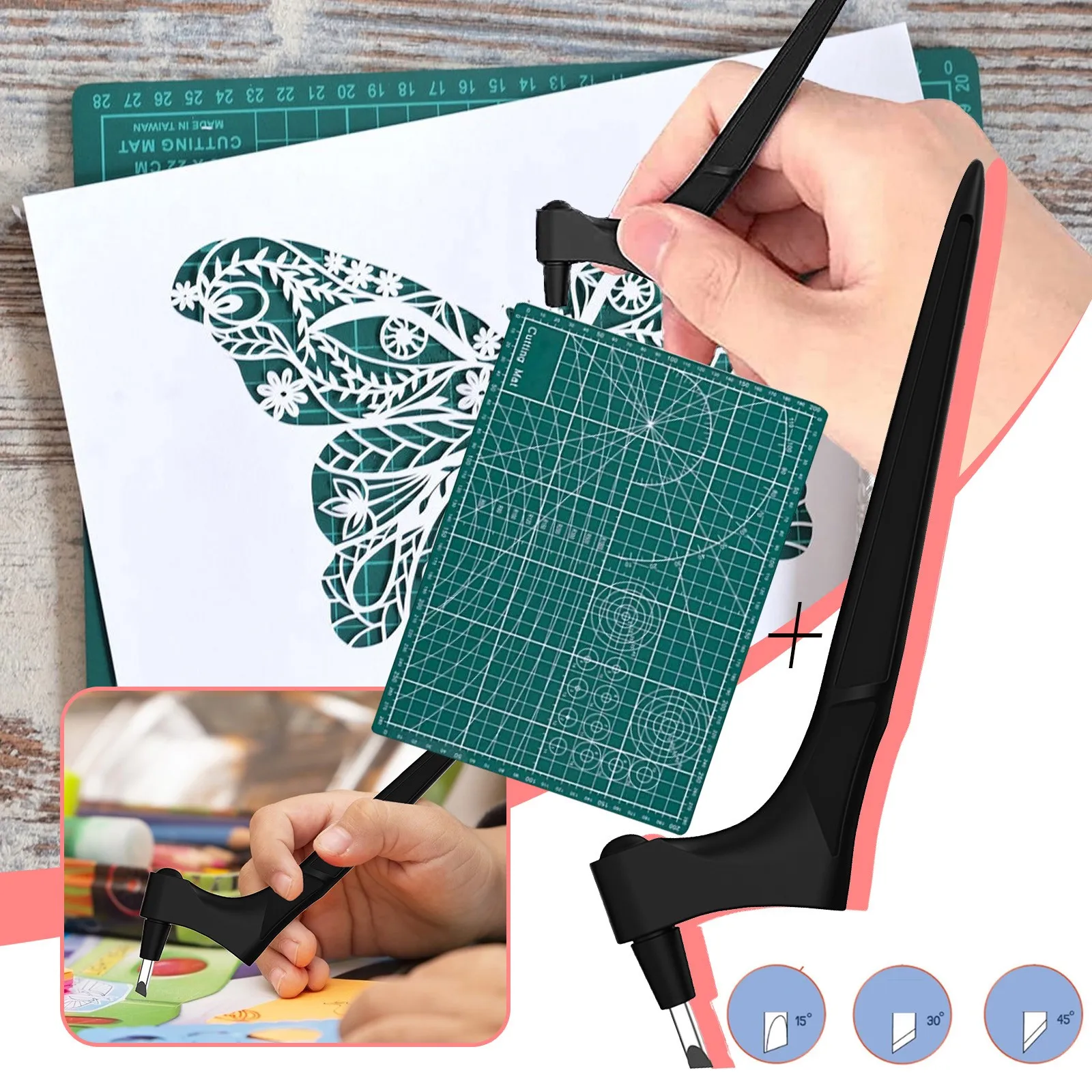 

Нож для резьбы из нержавеющей стали ремесленные ножи с вращающимся на 360 градусов лезвием для рукоделия «сделай сам» режущие канцелярские п...