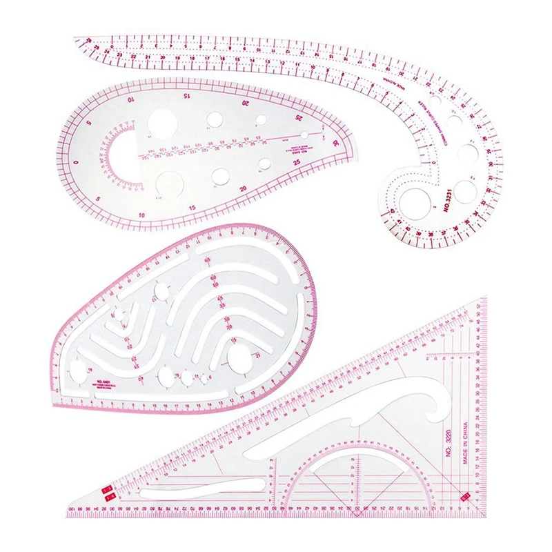 Sewing Ruler Set (4 Pcs) - Metric French Curve Pattern Grading Dressmaking Drawing Drafting Measure Template Too | Дом и сад