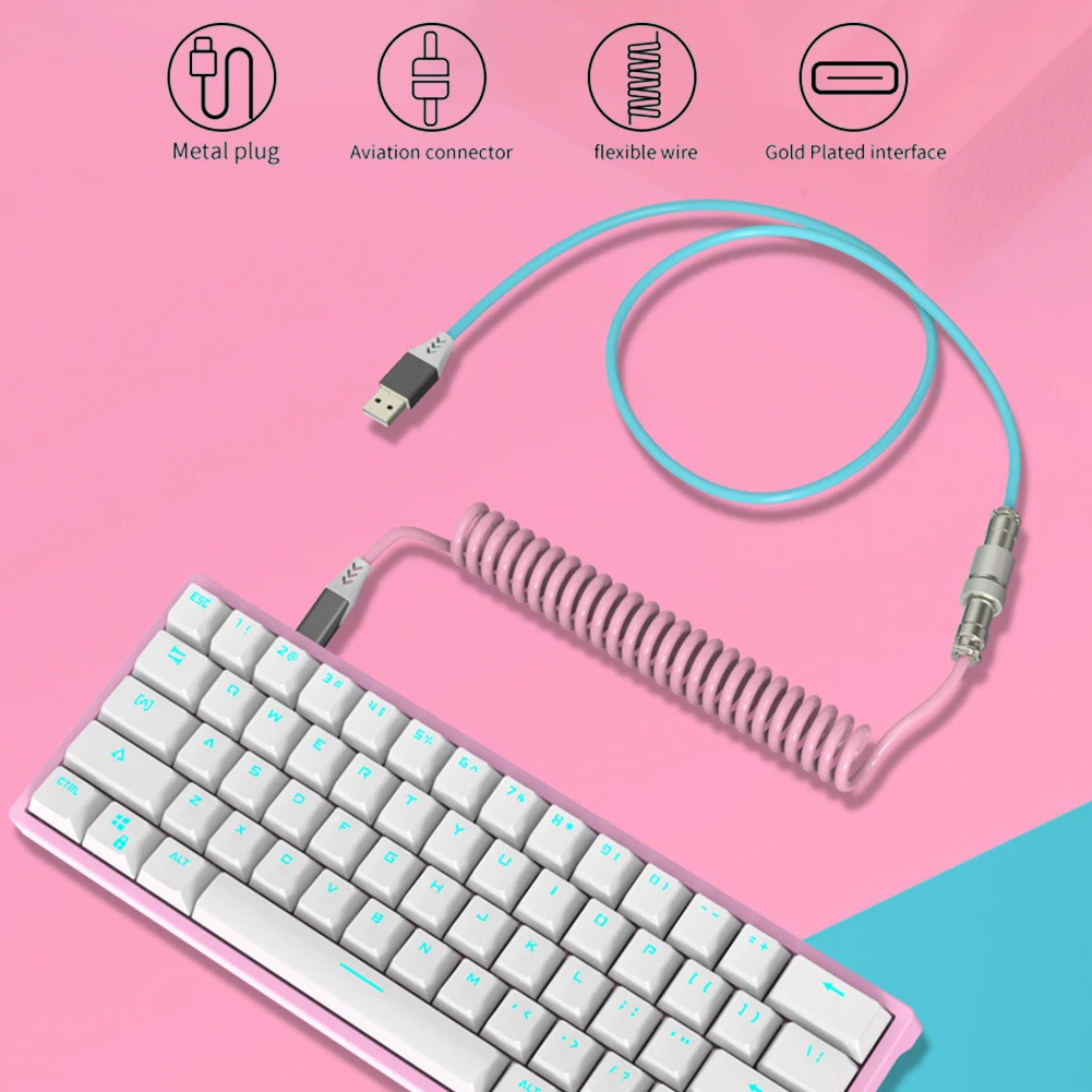 Оригинальный USB-кабель типа C механическая клавиатура спиральный 1 7 м
